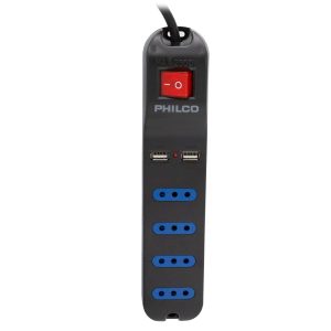 EXTENSIÓN XT41 USB 4 POS NEGRO PHILCO