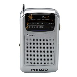 RADIO PORTÁTIL CON PARLANTE Y AUDÍFONO GRIS PHILCO